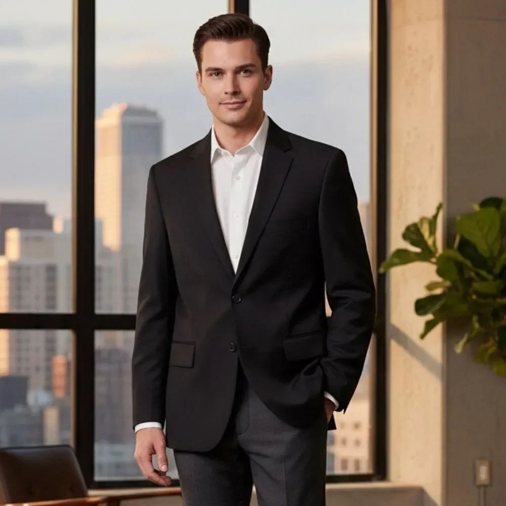 🔥 George Men’s Black Suit Jacket, Size-38S
